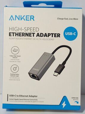 Anker A8341 USB C Gigabit Ethernet Adapter RJ45 1Gbps New Sealed